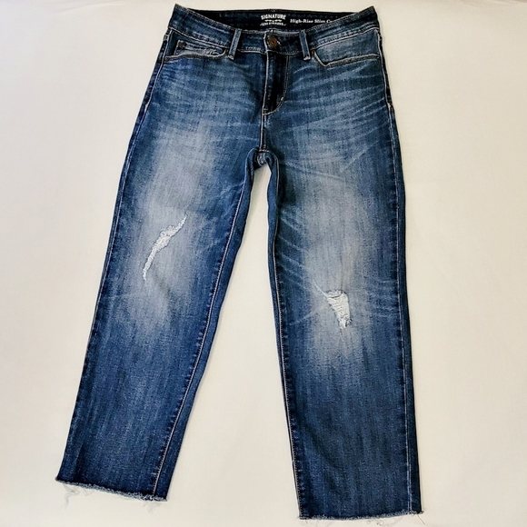Levi's Signature Womens High Rise Slim Cropped Fit Stretch Denim Jeans Size 27 - Picture 9 of 16